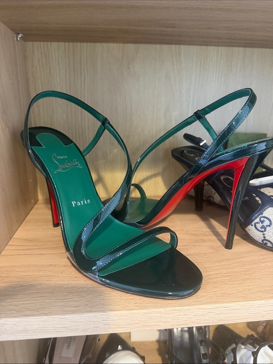 Christian Louboutin Shoes - Christian Louboutin miss Z Rosa Z Green Patent Leather Slingback Sandals 41